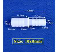 Adaptateur de Pompe à Air en PE Blanc pour Micro Irrigation,Connecteurs Directs de Réduction,4 12mm à 200 9mm,pour Aquarium,5 2.4 Pièces - Type 10x8mm PE-50 Pieces
