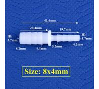Adaptateur de Pompe à Air en PE Blanc pour Micro Irrigation,Connecteurs Directs de Réduction,4 12mm à 200 9mm,pour Aquarium,5 2.4 Pièces - Type 8x4mm PE-20 Pieces