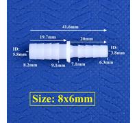 Adaptateur de Pompe à Air en PE Blanc pour Micro Irrigation,Connecteurs Directs de Réduction,4 12mm à 200 9mm,pour Aquarium,5 2.4 Pièces - Type 8x6mm PE-50 Pieces