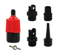 Adaptateur de pompe à air pour kayak et planche à pagaie avec 4 buses de valve différentes, convient pour les bateaux gonflables et les équipements gonflables d'extérieur (rouge)