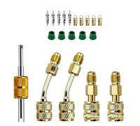 Adaptateur de port de charge R410A femelle 5/16" vers mâle 6,35 mm pour HVAC R410A R22 Adaptateur professionnel en métal HVAC