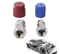 Adaptateur de Port de raccord AC - Ensemble de coupleurs de Conversion R12 R134A | Adaptateur latéral Haut Bas avec Bouchon de Valve | Raccord Rapide à 90 degrés pour système de réfrigérant A/C |