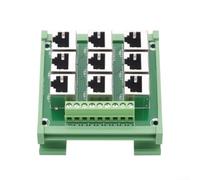 Adaptateur de port Ethernet pour connecteur RJ45 8P8C 9 voies, module PCB monté sur rail DIN avec bornes à vis pour réseau, applications DMX512, RS485, RS422, RS232, vert