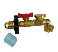 Adaptateur de pression de recharge, adaptateur d'angle de recharge - Convertisseur de 20 livres à 1 lb en laiton massif, raccords de barbecue et tuyaux, pression de commande précise et adaptateur