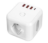 Adaptateur de Prise - 3 Prises AC avec Économiseur D'espace,Multiprise Parafoudre,pour Maison Bureau Voyage Chambre Amis et Famille