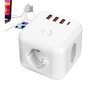 Adaptateur de Prise,3 Prises De Courant Alternatif D'Extension,Multiprise Parafoudre - pour Amis Collègues Bureau Domicile Voyage Cuisine Chambre Table de Nuit Salle de Bain