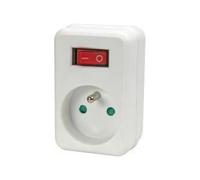 Adaptateur de prise avec interrupteur - 1 prise - Terre française - Type E - Schuko