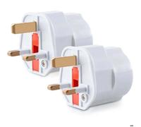 Adaptateur de prise britannique 2X - Modèle G - Prise France vers Royaume-Uni - Prise de voyage compacte - Compatible avec
