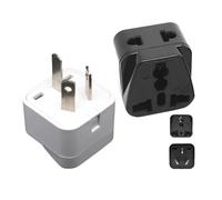 Adaptateur de prise de courant, adaptateur deux en un avec prise de terre de type I(WDI-16 Black)