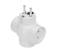 Adaptateur de Prise de - Prise de Courant pour Chargeur - 16 A avec 3 Prises multiprises AC pour Voyages en Europe, Russie et régions compatibles