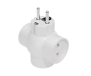Adaptateur de Prise de - Prise de Courant pour Chargeur - 16 A avec 3 Prises multiprises AC pour Voyages en Europe, Russie et régions compatibles