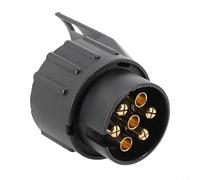 Adaptateur de prise de remorque 7 à 13 broches, 12 V pour barre d'attelage de caravane, convertisseur électrique avec boîtier en plastique pour un transfert sécurisé du signal lumineux, noir