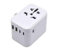 Adaptateur de Prise électrique - Universel, Blanc, Compatible avec Plusieurs Pays, Compact, Facile à Utiliser, idéal pour Les Voyages et Les appareils électroniques
