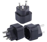Adaptateur de Prise Europe vers Inde/Sri Lanka, Prise Schuko UE Adaptée à la Prise Inde/Sri Lanka, Prise Européenne/Française de Type C/E/F vers Convertisseur de Prise de Voyage de Type D (3 pièces)