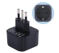 Adaptateur de Prise Europe vers Italie/Chili, Prise Schuko UE Adaptée à la Prise Italie/Chili/Uruguay, Prise UE/Française de Type C/E/F vers Convertisseur de Prise de Voyage de Type L (1 pièce)