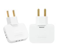 Adaptateur de Prise Europe vers USA - Convertisseur Électrique de Voyage 2 Broches, Compatible avec Appareils Européens, Lot de 2, Couleur Blanche