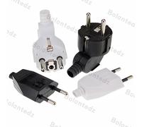 Adaptateur de prise européenne de remplacement 16A mâle France corée allemagne prise prises ca réjouible Schuko prise murale ue pour câble d'alimentation 4.8mm Black 5pcs