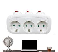Adaptateur de Prise Européenne | Prise Européenne à Trous Ronds,Multiprise À 3 Prises Comportant Une Extension Et Un Chargeur Pour Le Voyage International La Maison De Vacances Le Tourisme Et Les Affa
