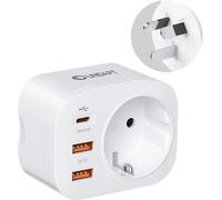 Adaptateur de Prise Française en Prise AU/Australienne/Chinoise, avec 2 Ports USB et 1 Port USB-C adapté à Australie Chine Nouvelle-Zélande Adaptateur électrique Mâle AU Femelle France, Type I