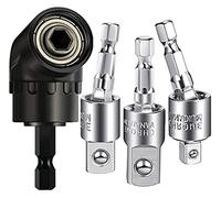 Adaptateur de prise Hex, Ensemble de 3 adaptateurs for perceuse électrique et 1 tournevis à angle droit 105 degrés