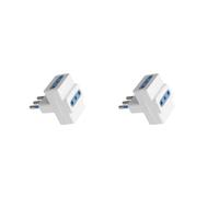 Adaptateur de prise multiple triple fiche 2P + T 10A avec 3 prises P11 10A, adaptateur de voyage multiport (lot de 2)