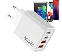 Adaptateur de prise murale - Bloc de charge rapide, chargeur de 120 W multiport pour voyage et maison avec convertisseur pour téléphone portable
