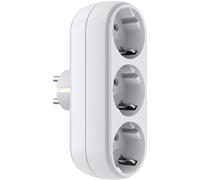 Adaptateur de prise pour voyages internationaux, conçu pour fonctionner avec une large gamme d'appareils électroniques, offrant 3 prises secteur