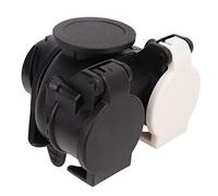 Adaptateur de Prise Remorque - s'adapte à Toutes Les Fiches Remorque, Connexion Sécurisée, Double avec Capuchon Protection, Matériau ABS et Cuivre Durable,