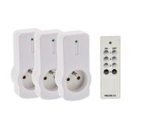 Adaptateur de prise sans fil Valueline (France) avec télécommande, 3 x CEE 7/4, 30 m, protection enfant, voyant LED, blanc