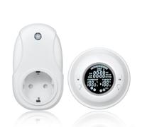 Adaptateur de prise thermostatique programmable sans fil pour appareils de chauffage - Écran LCD avec programmateur, fonction minuteur et télécommande