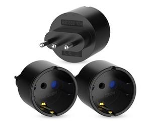 Adaptateur de prise universelle DE vers IT, lot de 3, prise européenne à 3 broches Italie type L pour voyages en Italie, Syrie, Chili et Uruguay