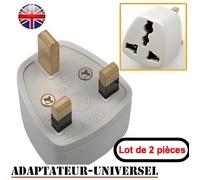 Adaptateur de prise - ZISONIX - EUROPE/ANGLETERRE - Lot de 2 - Utilisation intérieure - Femelle