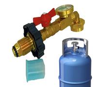 Adaptateur de propane en laiton massif - Adaptateur de pression de recharge de propane fiable | Adaptateur de recharge et précis | Connecteurs de barbecue | Tuyaux coudés résistants aux