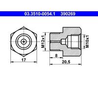 Adaptateur de purgeur de frein 03.3510-0054.1 ATE