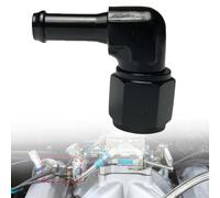 Adaptateur de raccord cannelé femelle 6AN AN6 à 90 degrés en alliage d'aluminium noir pour conduites de carburant, d'eau et d'air dans les systèmes de performance automobile