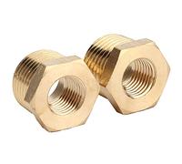 Adaptateur de raccord de tuyau durable résistant à la haute pression, bague de réduction hexagonale en laiton, 2 pièces, pour plomberie industrielle automobile, filetage mâle 1/2