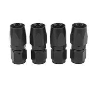 Adaptateur de raccord d'extrémité de tuyau pivotant droit universel en aluminium AN6 0 degrés, connecteur professionnel de fluide d'eau de carburant et d'aviation noir, 4 pièces