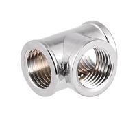 Adaptateur de Raccord en Forme de T à Filetage G1/4, 3 Voies, en Laiton chromé Durable pour Système de Refroidissement par Eau PC, Argent 0,98x0,87x0,67 Pouces