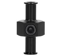 Adaptateur de Raccord en T, Adaptateur de Manomètre de Carburant en Forme de T, Port de Tuyau de 3/8 Pouces, Raccord NPT de 1/8 Pouces, Pièces Automobiles Universelles (Un noir))