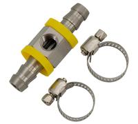 Adaptateur de raccord en T de pression de carburant pour conduite de carburant en acier inoxydable 1/8NPT à Port 1/2 ou 3/8NPT avec 2 colliers de serrage pour jauge(3 8NPT)