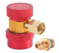 Adaptateur de raccord rapide R134A pour réservoir de liquide frigorigène - Kit de conversion R134A avec sertissage 1/4", raccords basse pression réglables pour une utilisation dans les véhicules à
