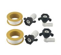 Adaptateur de raccords de pompe à eau pour camping-car 30,5 x 35,6 cm NPTx12 coude cannelé et pivotant droit avec ruban d'étanchéité fileté pour des connexions de tuyaux sécurisées et flexibles (A)