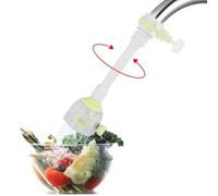 Adaptateur de rallonge de robinet réglable et anti-éclaboussures, filtre rotatif pour robinet de cuisine à économie d'eau, rallonge de robinet à valve (13 cm, vert)