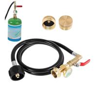 Adaptateur De Recharge De Propane | Connecteur Avec Jauge Phosphorescente Pour Niveau De Gaz - Connecteur En Laiton Avec Tuyau Pour Réservoir De Grill Camping BBQ Et VR
