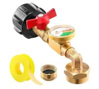 Adaptateur de recharge de propane coudé en laiton avec jauge et soupape de contrôle de sécurité pour transfert de 2,3 kg vers réservoirs de propane de 0,5 kg en extérieur