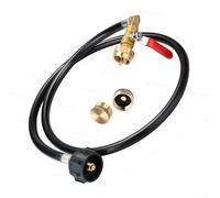 Adaptateur de recharge de propane, tuyau en laiton robuste de 1,2 m, 1,8 m, avec manomètre et valve marche/arrêt, pour réchauds de camping et barbecues (ensemble de 1,2 m)