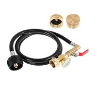Adaptateur de Recharge pour Bouteille de Gaz Propane,Connecteur pour Cartouche de Propane avec Échelle Phosphorescente - Avec Tuyau Pour De Gaz & Utilisation Extérieure BBQ Poêle