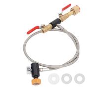 Adaptateur de recharge pour cylindre CGA320 G1/2, adaptateur de recharge pour réservoir de CO2 à double valve avec manomètre, tuyau en acier inoxydable pour siphons à soda et