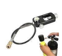 Adaptateur de recharge pour réservoir de plongée - Raccord en alliage d'aluminium avec manomètre - Outil de remplissage de cylindre d'oxygène avec tuyau haute pression pour installation d'appareils