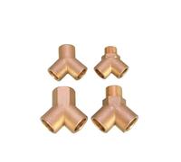 Adaptateur de réduction de filetage mâle femelle 1/8 1/4 1/2 3/4 BSP en T/croix/carré en cuivre, raccord en laiton(1l4 Y type tee F-F-F)